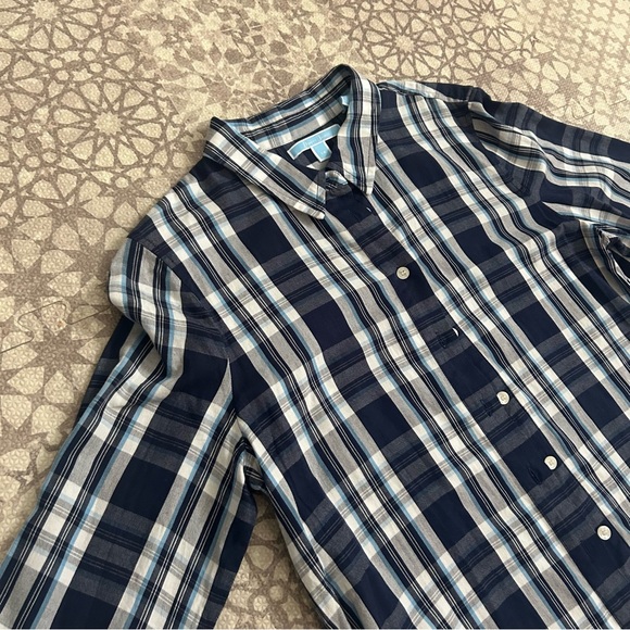 Draper James Plaid Bell-Sleeve Button Up Top - Size 14 - Picture 7 of 8